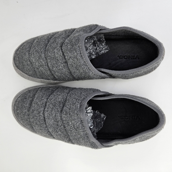 Vince Mens Harlow Heather Gray Fabric Suede Padded Loafer Slippers Sz 7.5 - Picture 5 of 11